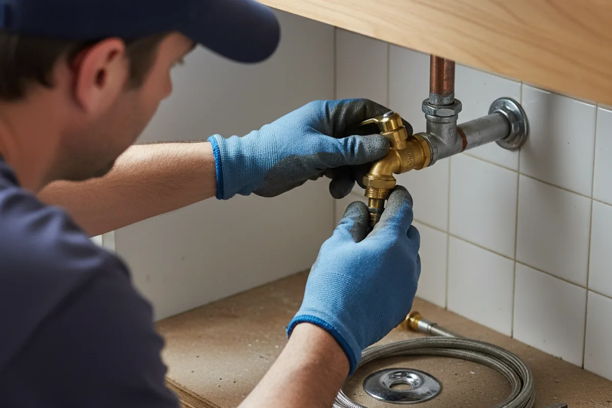 Shutoff valve and fitting work during Emergency Plumbing in Shenandoah Junction
